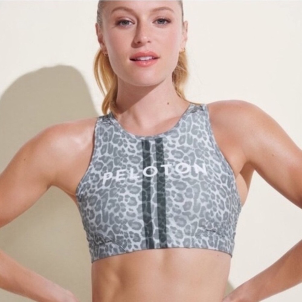 Peloton WITH Green Leopard Sports Bra Size Sm
